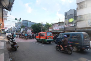 Bandung road filled with motorcycles